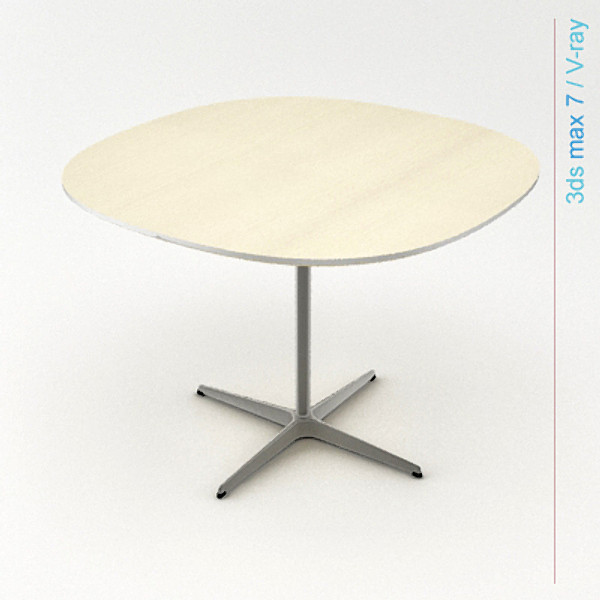 3d arne jacobsen tables 2 - Super-circular table 4 star leg ( 2 tables ) by lajhar